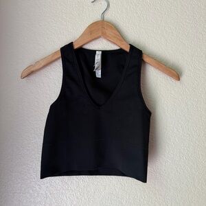 Athleta Aurora Ribbed V-Neck Crop Tank Athletic Top size Small